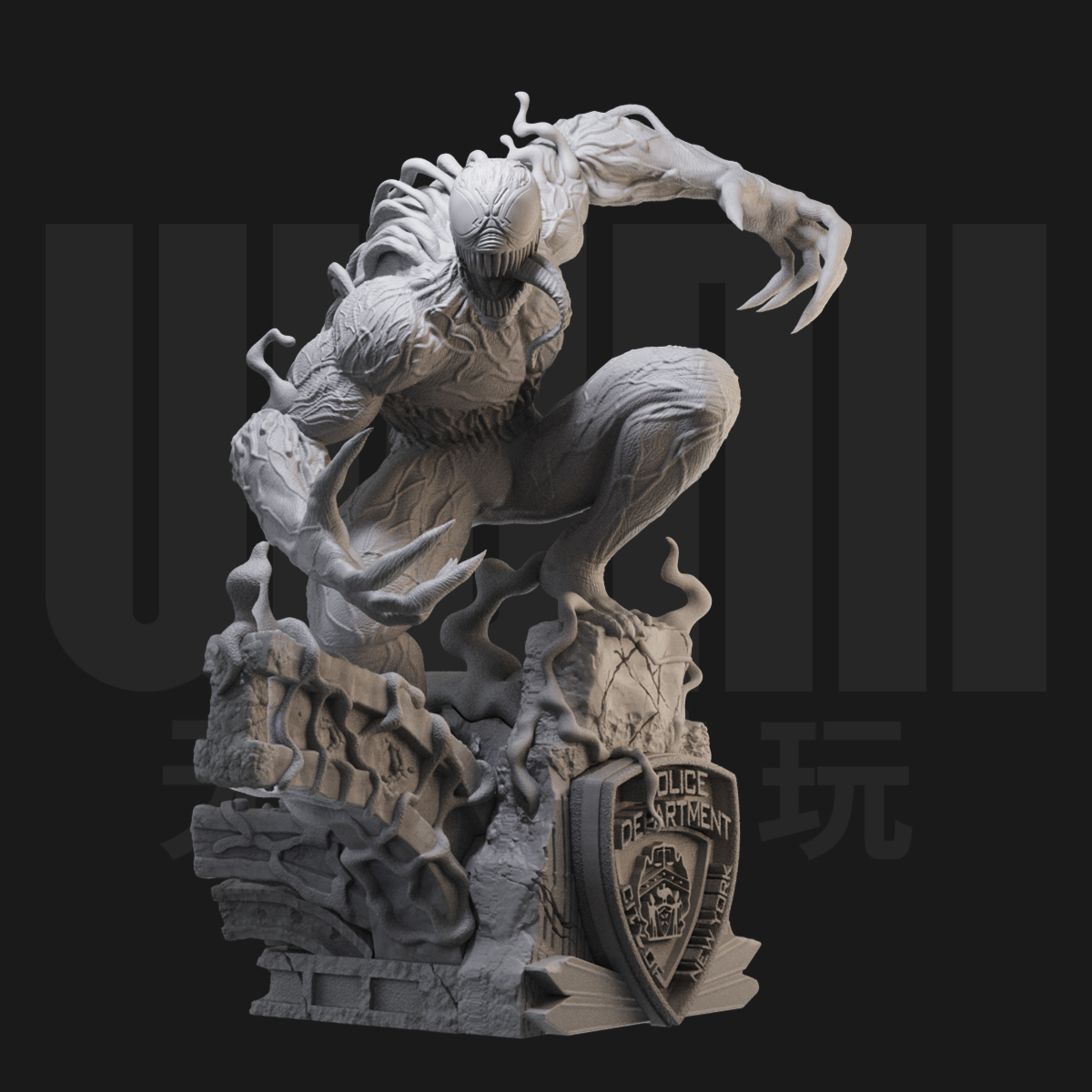 毒素 毒液兄弟团 漫威 1/24白模GK手办 18比例兵人3D打印模型1507