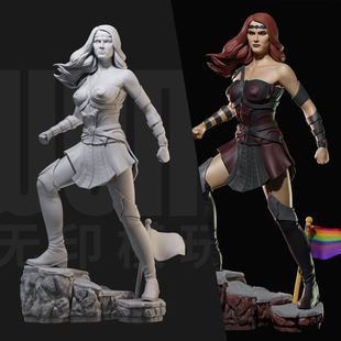 梅芙女王 黑袍纠察队 1/24白模GK手办 18比例兵人3D打印模型 1613