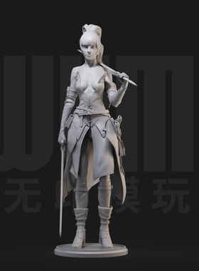 女武士小姐姐 剑士 1/24白模GK手办 35比例兵人3D打印模型 592