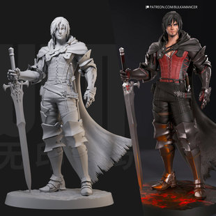 1/24克莱夫 最终幻想男主 18比例GK白模手办 3D打印兵人模型 2104