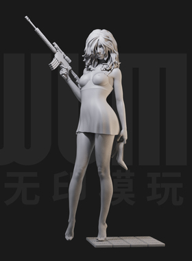 金发女间谍 西方女性 1/24白模GK手办18比例兵人3D打印模型 953