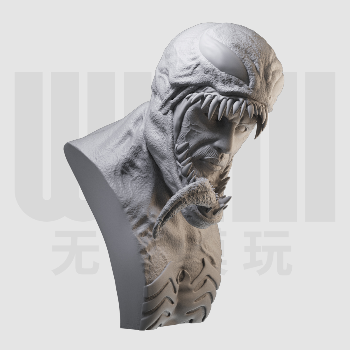 毒液电影版胸像 漫威反英雄 1/16树脂白模 10比例GK手办模型 256