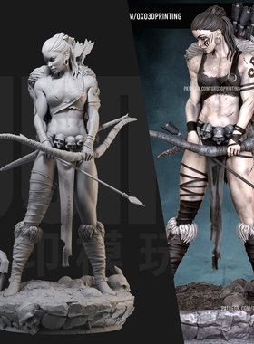 1/24 野蛮人 龙与地下城 18比例GK白模手办3D打印兵人模型 4493