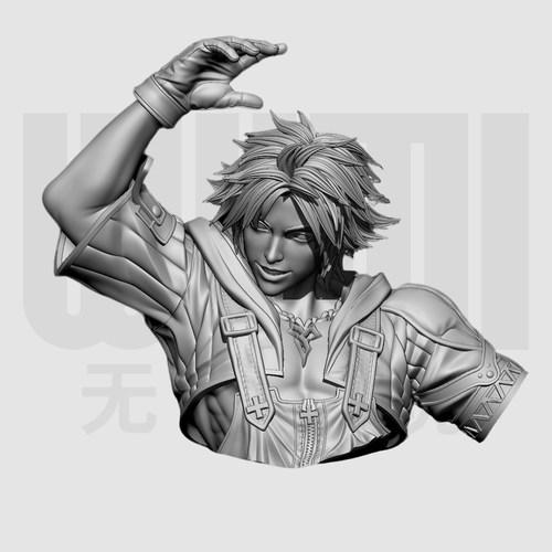 最终幻想X 提达 1/10胸像白模 16比例GK树脂白模手办模型 1672