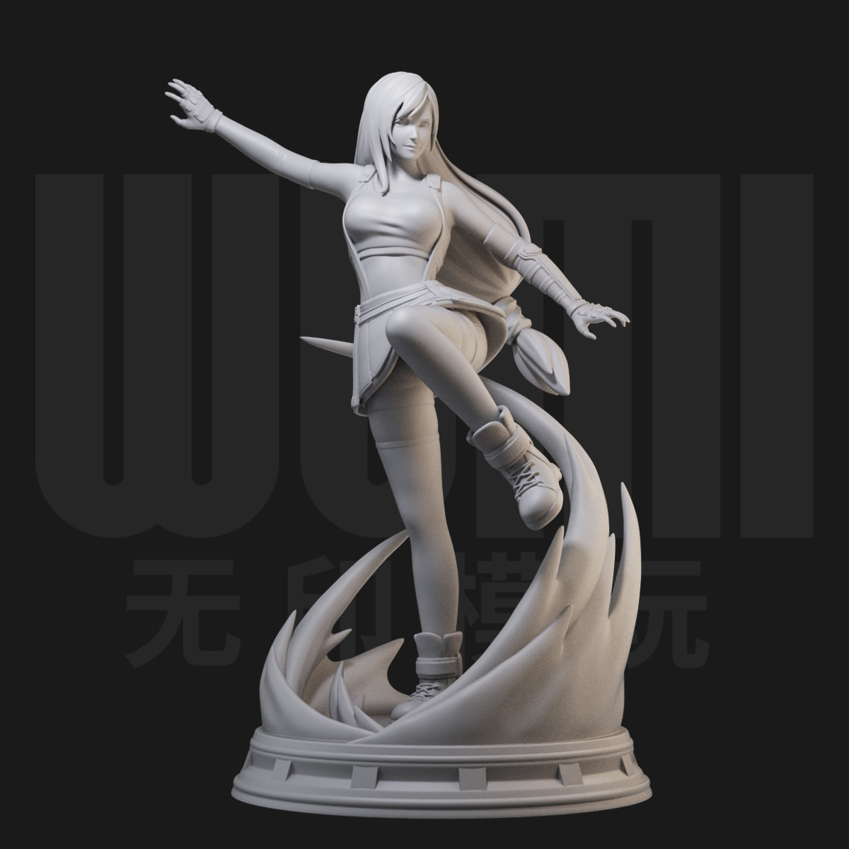 蒂法双版本 跳舞姿势FF 1:24白模手办/18比例GK兵人3D打印模 1322图片