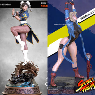 1/24春丽 嘉米街头霸王游戏18比例GK白模手办3D打印兵人模型 5110