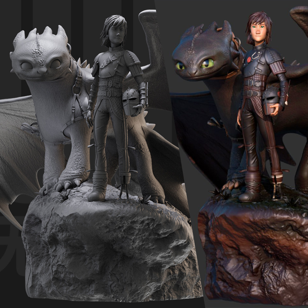 1/24希普 无牙仔 驯龙高手 18比例gk白模手办3d打印兵人模型 3938