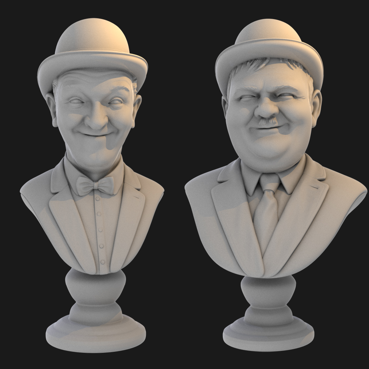 喜剧开心果劳莱与哈代 1比16GK白模 3D打印树脂 1/10手办模型 70