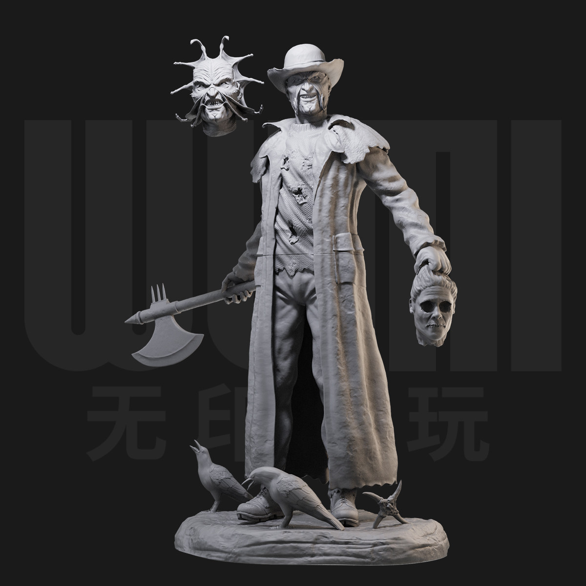 1/24 死皮 惊心食人族 电影18比例gk白模手办3d打印兵人模型 4065