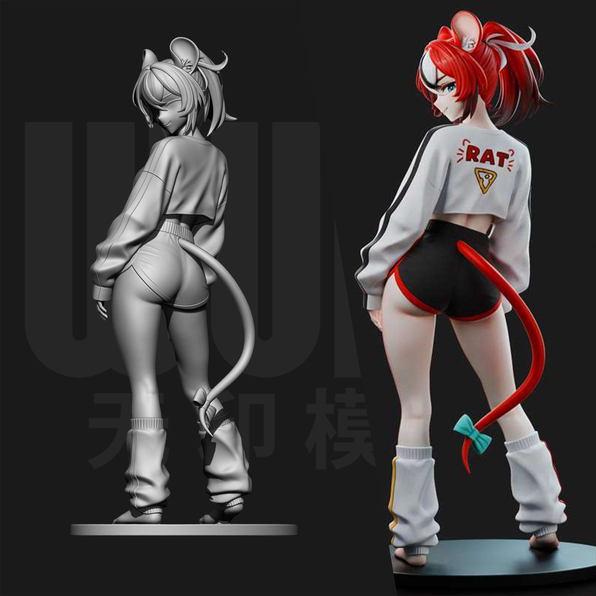 虚拟主播 Hakos Baelz 1/24GK白模手办18比例树脂3D打印模型 6599