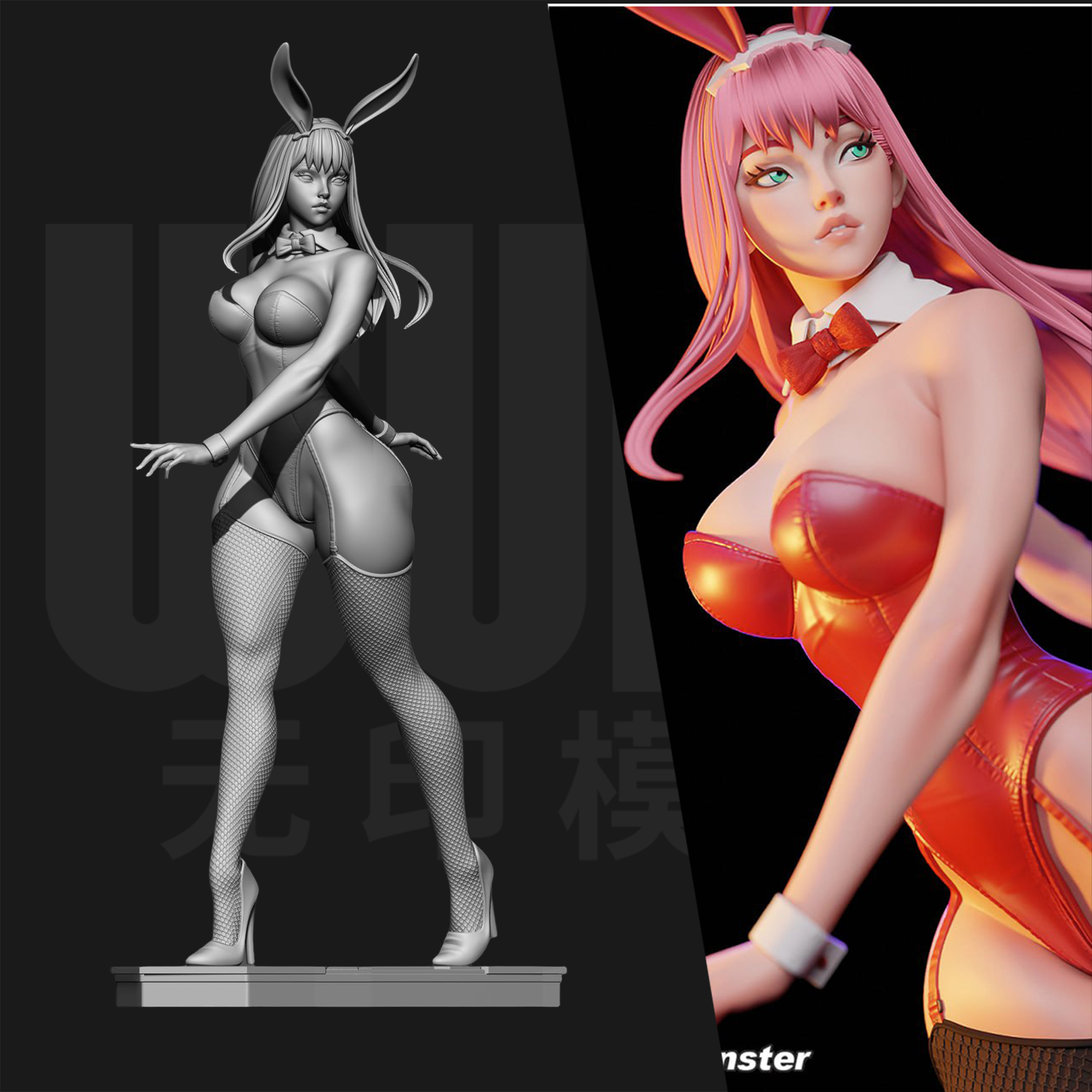 DARLING in the FRANXX 02 1/24GK白模手办18比例树脂模型  6503