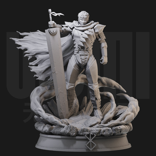 1/24 格斯 剑风传奇 日漫 18比例GK白模手办3D打印兵人模型 4540