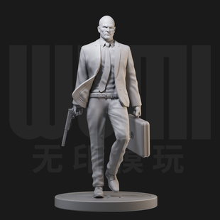 代号47 杀手 欧美影视1/24白模GK手办 18比例兵人3D打印模型 1812