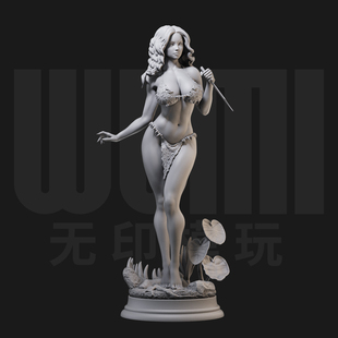 1/24 穴居女人 地下室漫画 18比例GK白模手办3D打印兵人模型 5483