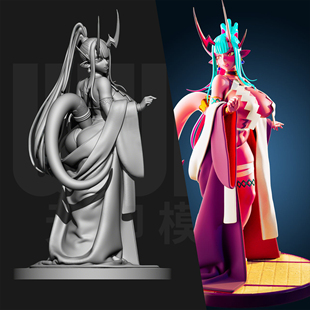 原创 伊吹童子 日本鬼 1/24GK白模手办18比例树脂3D打印模型 6894