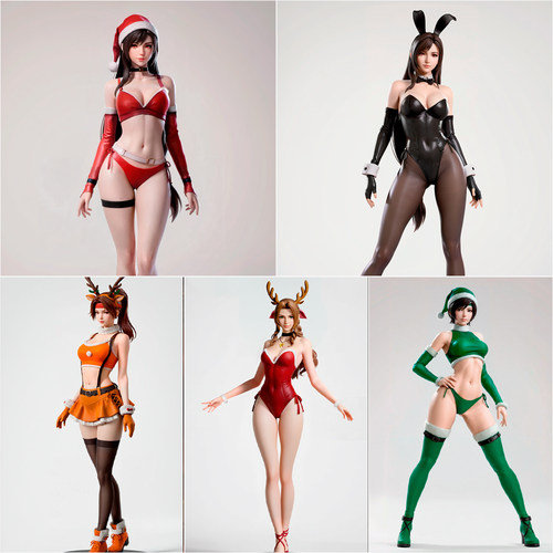 最终幻想 圣诞奇幻故事 1/24GK白模手办 18比例树脂3D打印 7326