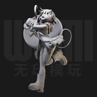 1/24 Xbox少女 拟人 主机 18比例GK白模手办3D打印兵人模型 4157