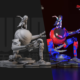 1/24潘妮帕克 漫威平行宇宙18比例GK白模手办3D打印兵人模型 5066