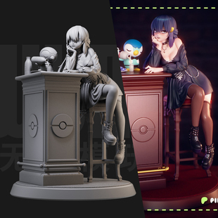 1/24小光 宝可梦宠物小精灵18比例GK白模手办3D打印兵人模型 6148