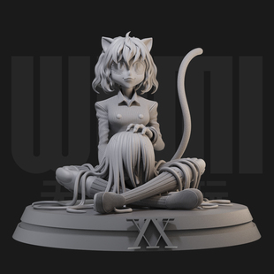 猫女全职猎人蚁王护卫 1/24白模GK手办 18比例兵人3D打印模型1582