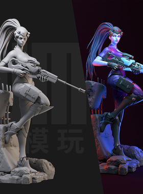 1/24 黑百合 守望先锋 18比例GK白模手办3D打印兵人模型 3647