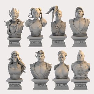 街头霸王春丽肯隆嘉米POISON胸像 GK白模 3D打印树脂手办模型 20