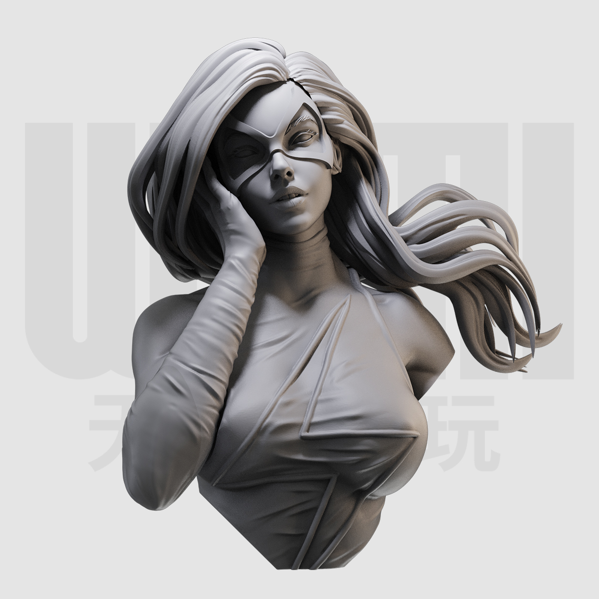 1/10 惊奇女士 卡罗尔 漫威 美漫 16比例GK树脂白模手办模型 1378