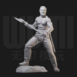 1/24维京战士 野蛮掠夺者 18比例GK白模手办 3D打印兵人模型 2166