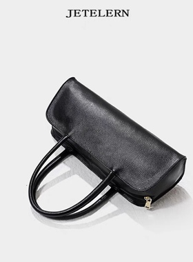 包包2023头层牛皮枕头包真皮波士顿女包气质复古提包单肩包袋拎包