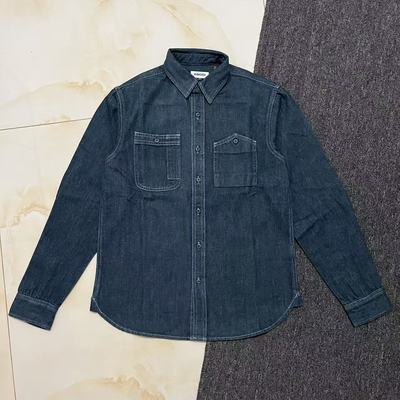 双R美式复古做旧绅士牛仔衬衫外套重磅水洗阿美咔叽丹宁单宁denim