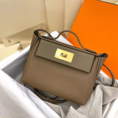 女包2024新凯莉包2424mini头层牛皮饺子包翅膀包手提单肩斜挎背包