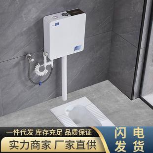 防臭便盆家用陶瓷蹲便器冲水箱整套装 卫生间大便器便池厕所蹲坑式