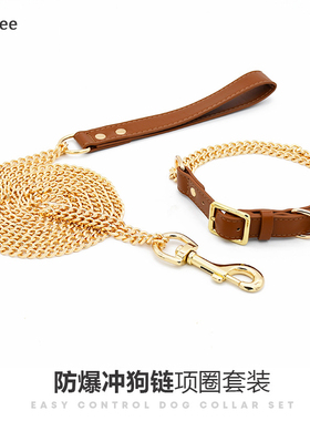 防咬防挣脱P链大狗不锈钢狗链狗狗牵引绳带大型犬防爆冲加粗项圈