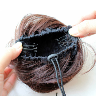 夏季假发真发假发真发丸子头女韩式时尚盘发发圈花苞丸子头直发包