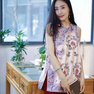 【笑迎春·马甲】苏绣圆领斜襟中长款新中式国风刺绣马甲温婉大气