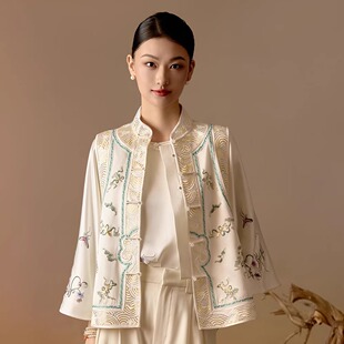 【八仙海水蝠锦·马甲】新中式国风手工刺绣女新款高端重磅桑蚕丝