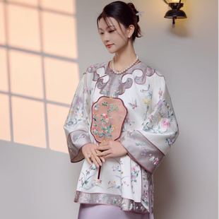 【芳华·上衣】苏绣中式国风刺绣上衣女圆领斜襟宽松显瘦百搭外套