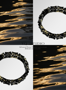 YQ.STUDIO | 【黑墨鎏金】竹节学生高级感手串上岸生日礼物送男友