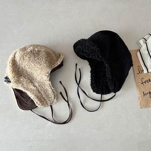 【双面戴】TAAK韩国羊羔绒雷锋帽子女冬天保暖护耳滑雪帽飞行帽男