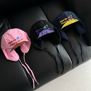 TAAK可爱轻薄夹棉加厚雷锋帽子女冬天显脸小户外保暖护耳帽滑雪帽