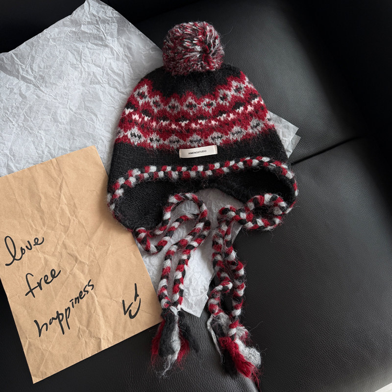 TAAK新款费尔岛风毛线帽子女冬天显脸小针织帽日系护耳套头雷锋帽,服饰配件/皮带/帽子/围巾,帽子,淘宝优惠券,粉丝福利购,淘宝优惠卷