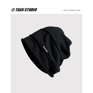 TAAK明星同款套头帽日系时尚堆堆冷帽韩版显脸小包头帽子女秋冬天