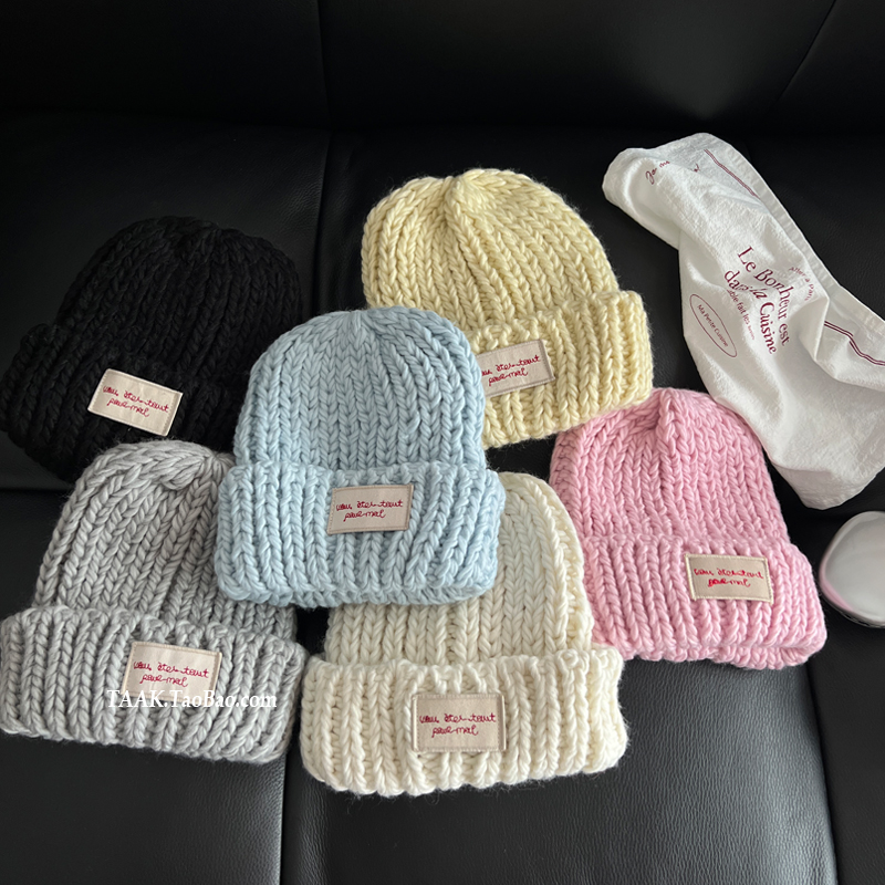 韩国新款毛线帽子女秋冬天