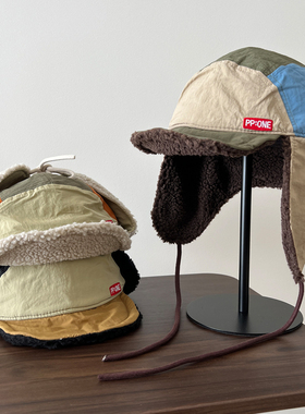 TAAK韩国加绒防水拼接亲子雷锋帽子女冬天户外保暖护耳滑雪飞行帽