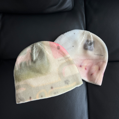 韩国新款小众图案毛线帽