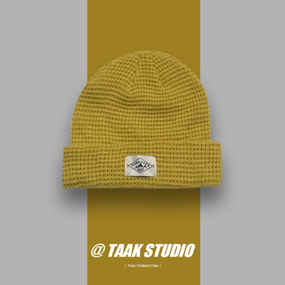 日系ins梅子色毛线帽街头显白