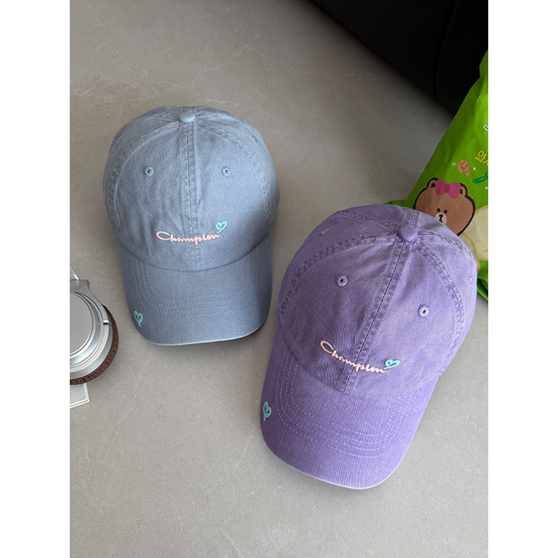 TAAK韩系新款紫色爱心字母鸭舌帽子女春夏季日系显脸小蓝色棒球帽,服饰配件/皮带/帽子/围巾,帽子,淘宝优惠券,粉丝福利购,淘宝优惠卷