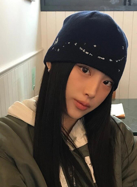 TAAK韩国ins博主同款字母星星毛线帽子女冬天显脸小针织帽男冷帽