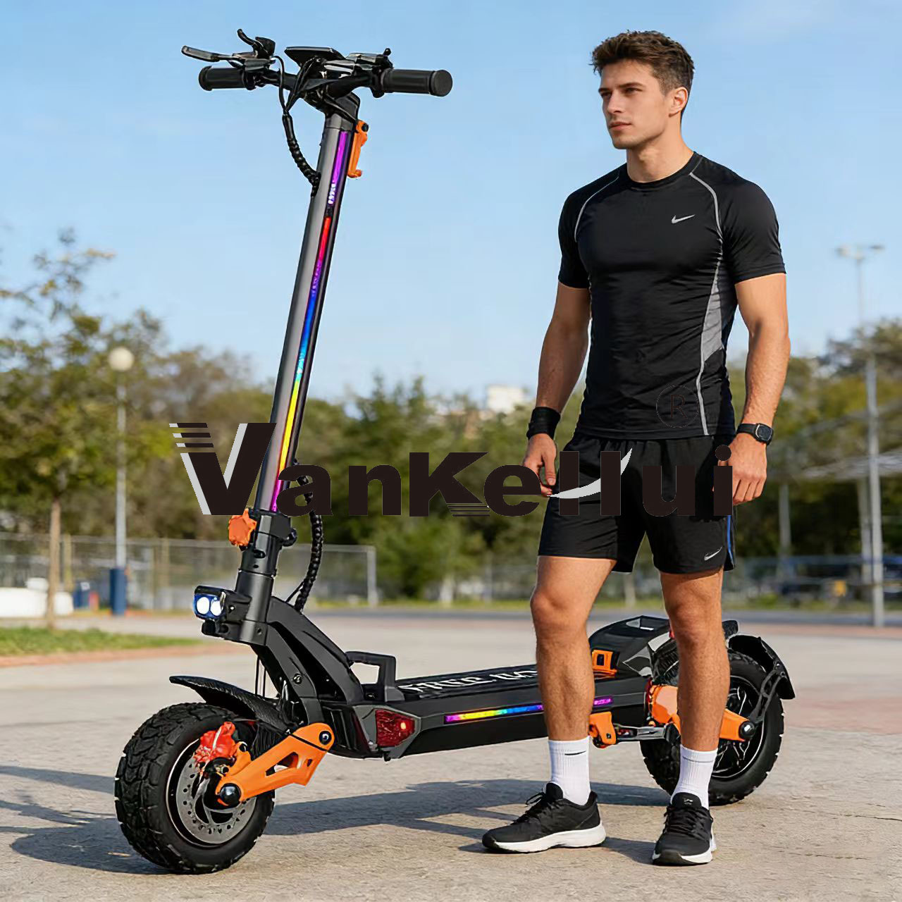 批发价新款折叠单双驱越野代步车踏板车scooter二轮锂电动滑板车