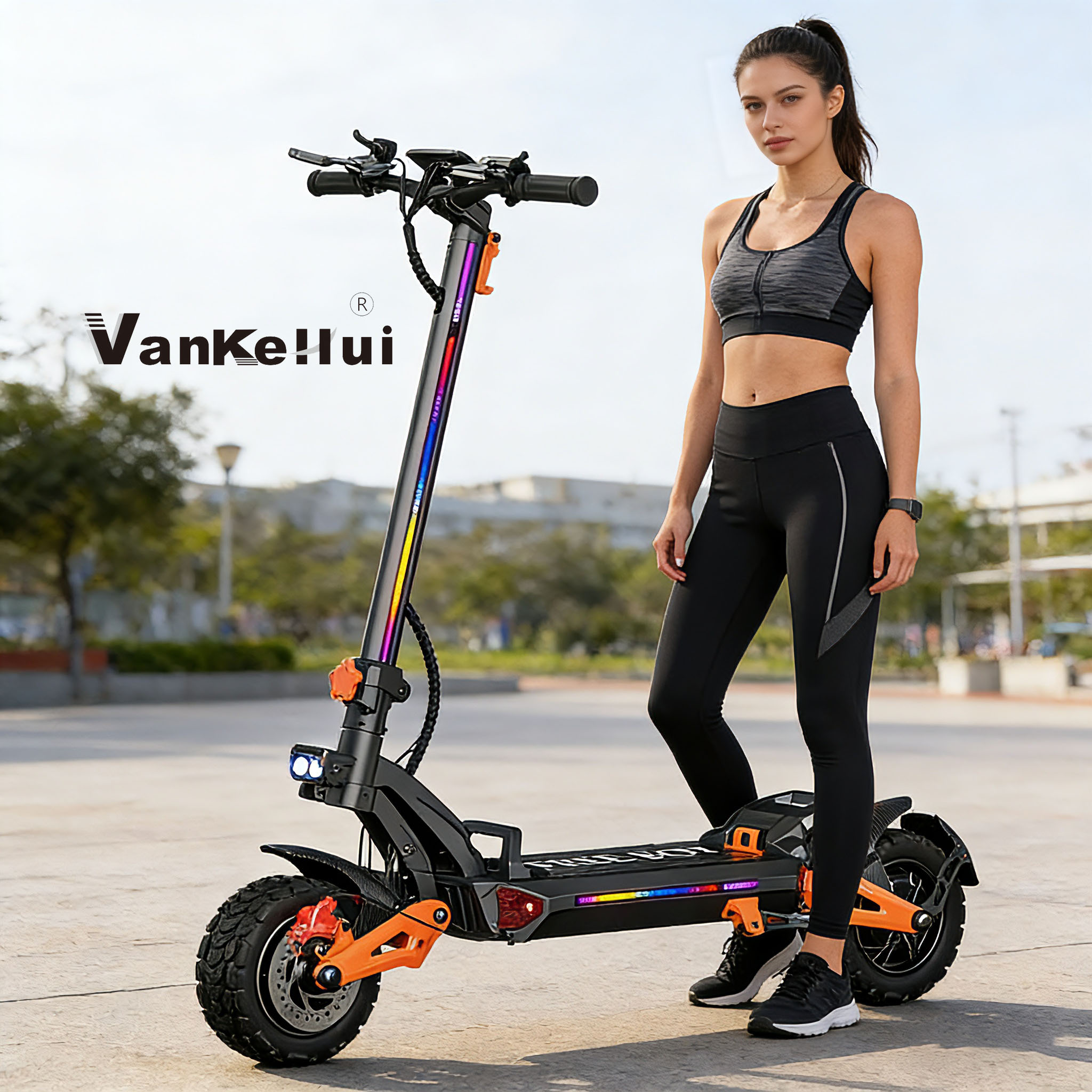 批发价新款折叠单双驱越野代步车踏板车scooter二轮锂电动滑板车